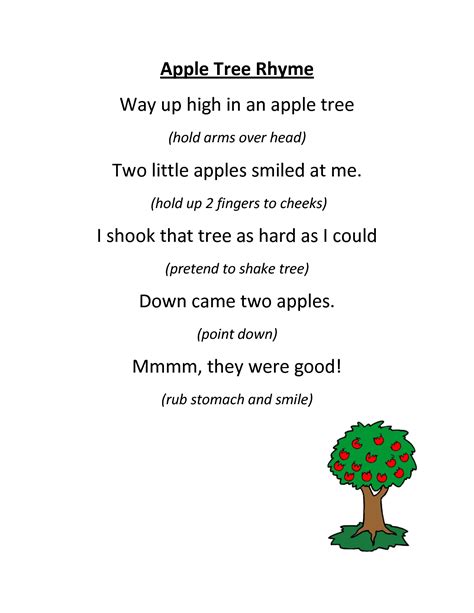 Way Up High In The Apple Tree Printable